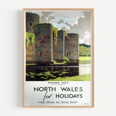 North Wales for Holidays c. 1930 Retro Travel Poster