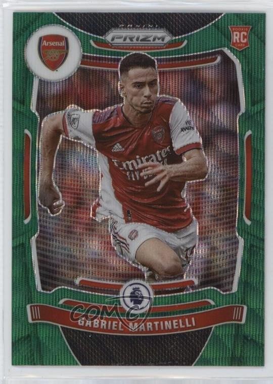 2021-22 Panini Prizm Premier League Green Wave Prizm Gabriel Martinelli #203
