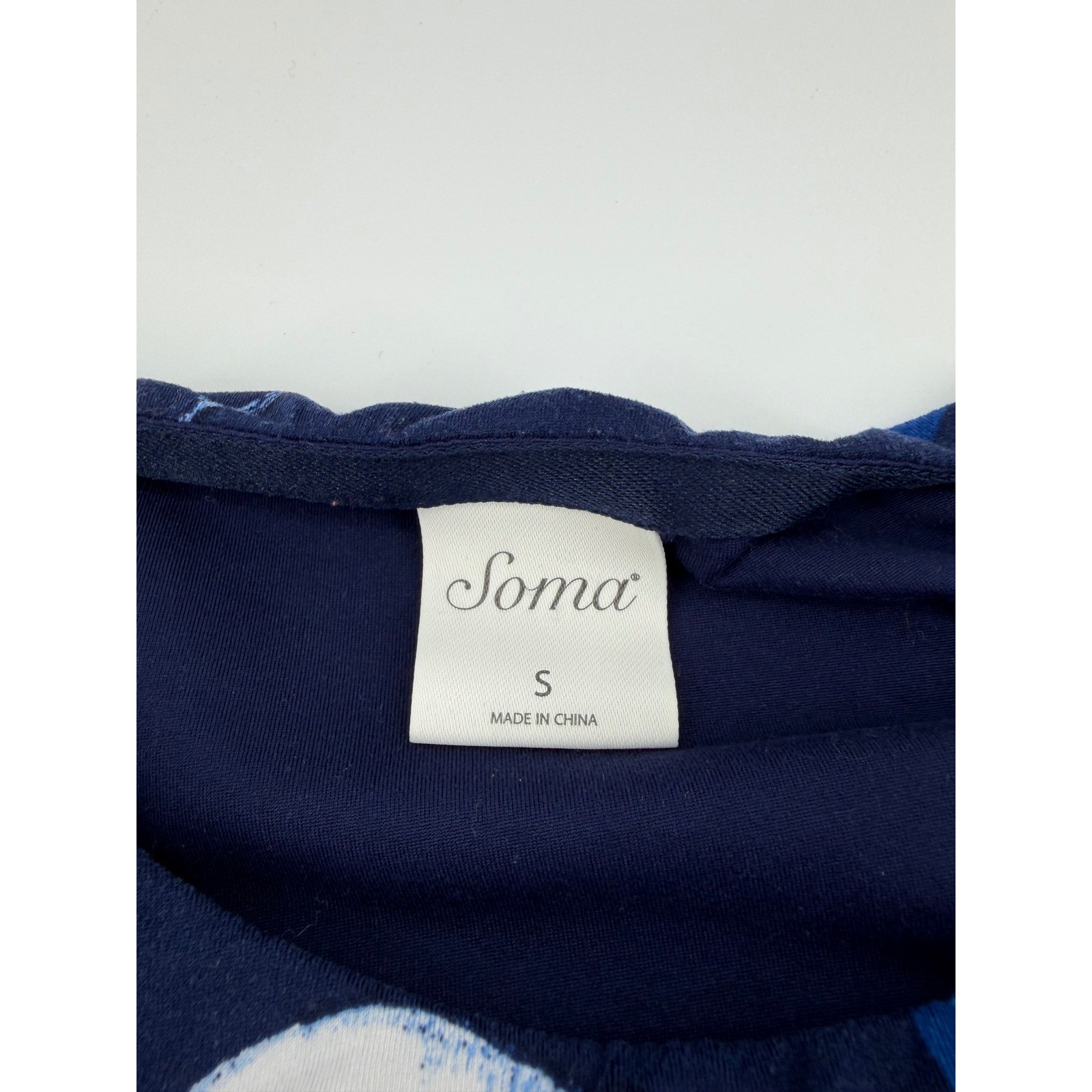 Soma Women's Navy Lemon Print Sleeveless Maxi Dress Size S