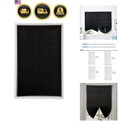 2 Pack Temporary Blackout Blinds for Window, Self Adhesive Pleated Cordless N...