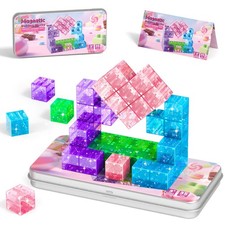 CZCUUDZ Magnetic Blocks Travel, 35PCS Mini Magnetic Blocks for Toddlers, STEM Bu