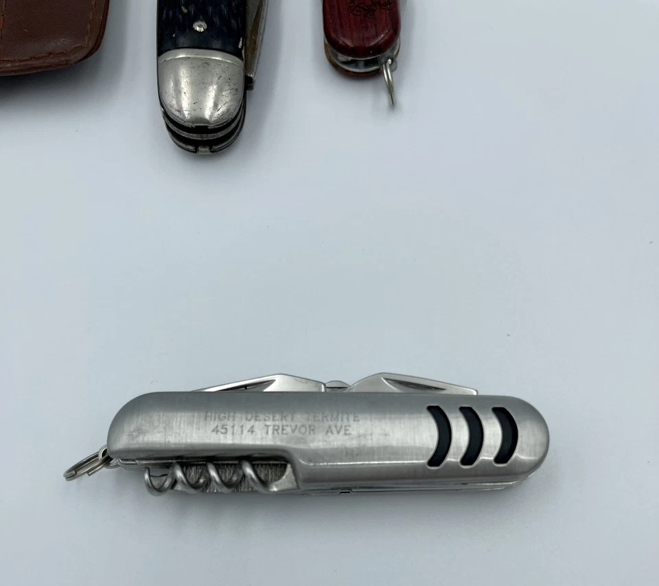 Facas do exército suíço lote misto de 4 fotos de revisão faca utilitária vintage Bassett - Imagem 3 de 4