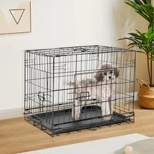 ZUNMOS Dog Crate with Divider Double Door Multiple Sizes with Leak- Proof