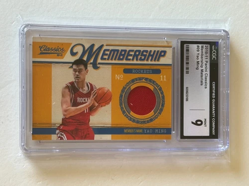 2010 Panini Classics #9 Membership YAO MING Rockets RED Game Worn JERSEY # CGC 9