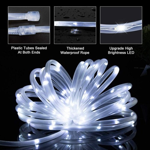 Solar 100LED 39FT Rope String Fairy Lights Outdoor Garden Pathway Landscape Lamp - Picture 4 of 30