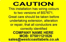 Electrical Safety Warning Labels - HARMONISATION TWO COLOUR - Personalised Free