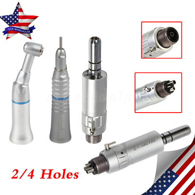 US Dental Low Slow Speed Handpiece Contra Angle Straight Air Motor Kit 4 Hole ty
