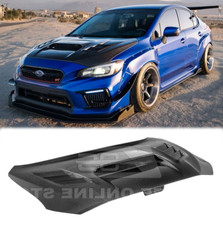 Front Vented Hood For 15-21 Subaru Wrx Sti Jdm Replacement Carbon Fiber Cover Front Vented Hood For 15-21 Subaru Wrx Sti Jdm Replacement Carbon Fiber Cover