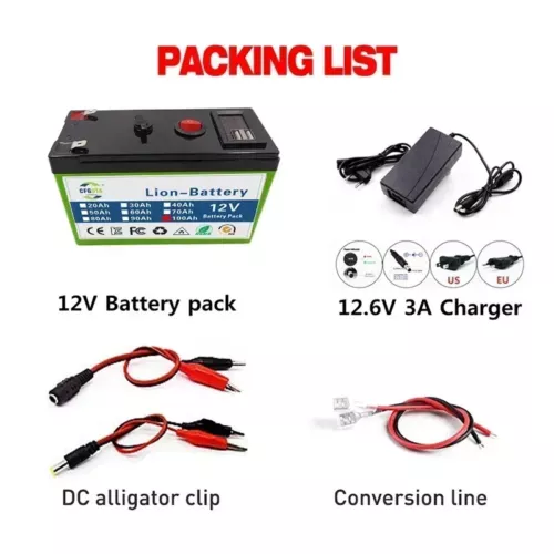 12V 100AH Rechargeable Battery RV BMS Lifepo4 Portable New Solar Energy EV Camp - Picture 5 of 6