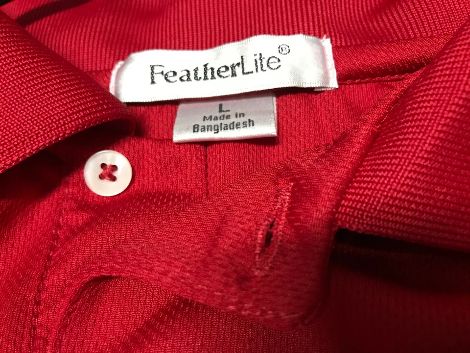 LUG NUTZ Beer Games Men Red Short Sleeve Golf Polo Shirt L FeatherLite NEW - Image 3 of 4