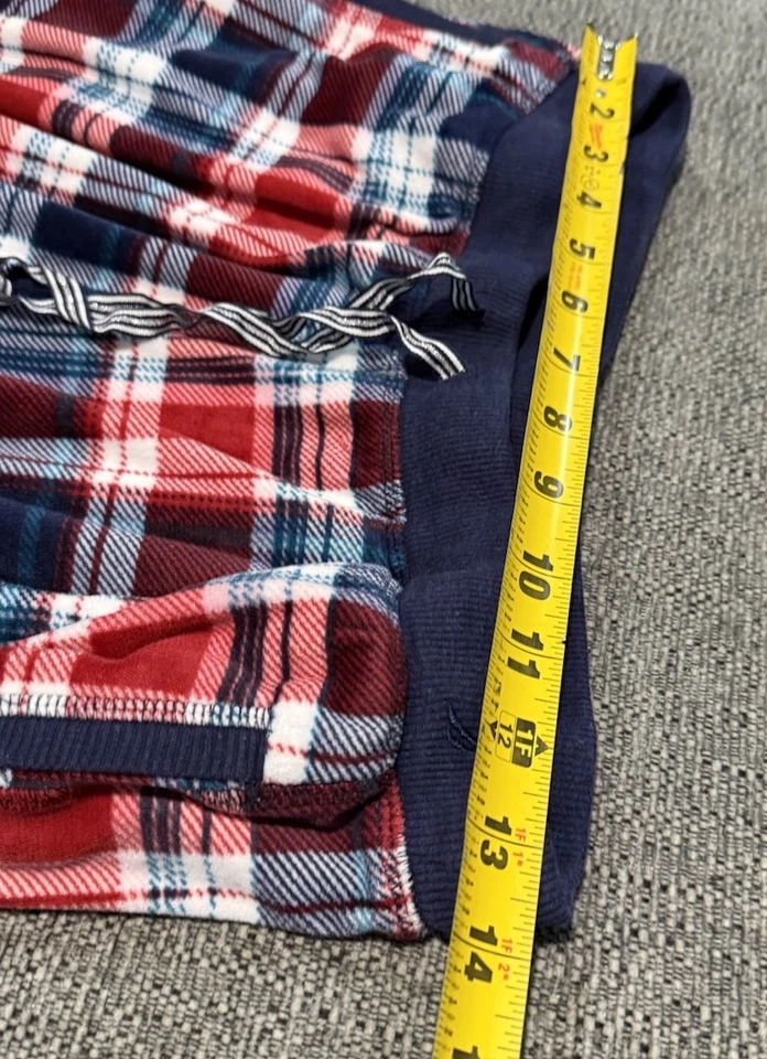 Conjunto de pijama de lana suave estampado a cuadros rojo azul marino Nautica para mujer talla mediana cálido Foto 4 de 4