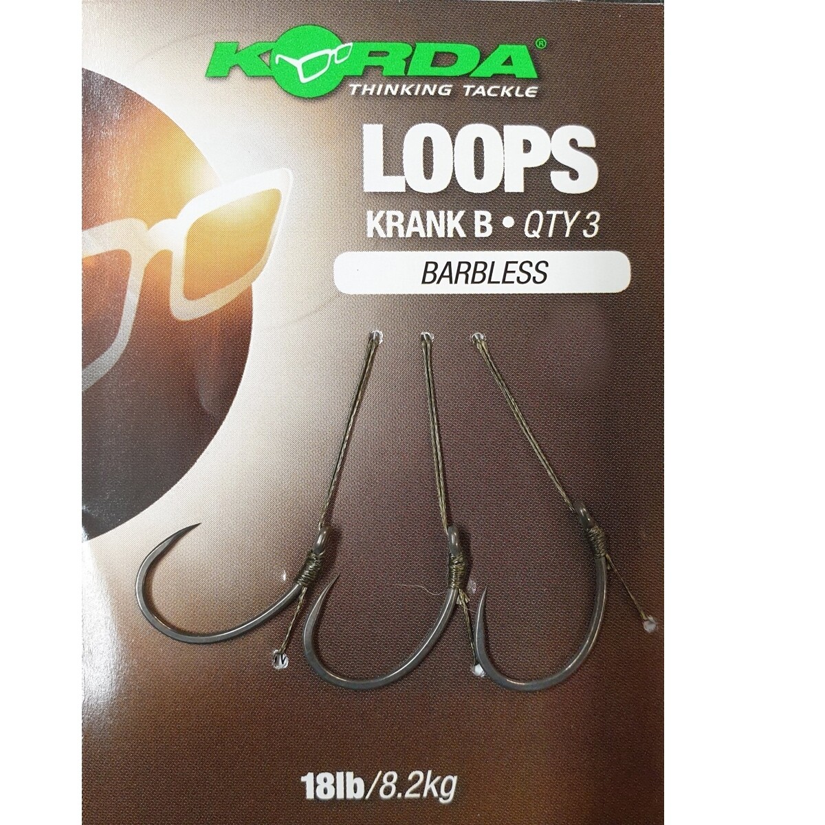 Korda Loop Combi Rigs Krank Hook Barbless Size 8 Carp Fishing Pre Tied Rig x 3