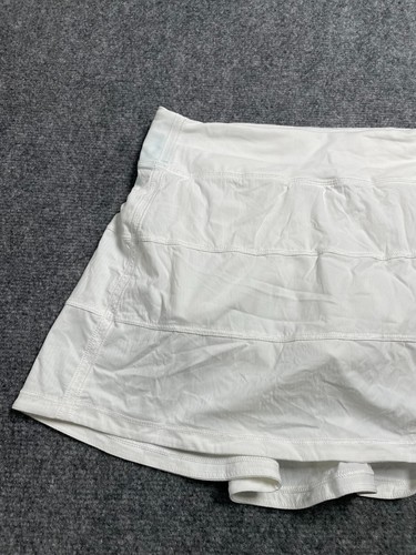 Lululemon Women's White Mesh Skirt Pace Rival Tennis Golf Sports Shorts Size 4 - Picture 4 of 10