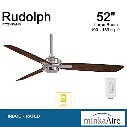 Minka-Aire F727-BN/MM, Rudolph 52" Ceiling Fan,  Assorted Sizes , Colors  - Picture 27 of 57