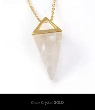 Natural Gem Stone Pyramid Healing Stone Necklace