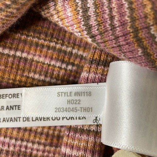 Madewell Multi Color Striped Long Sleeve Stretch Knit Tie Front Top Sz XL NWT - Picture 10 of 12
