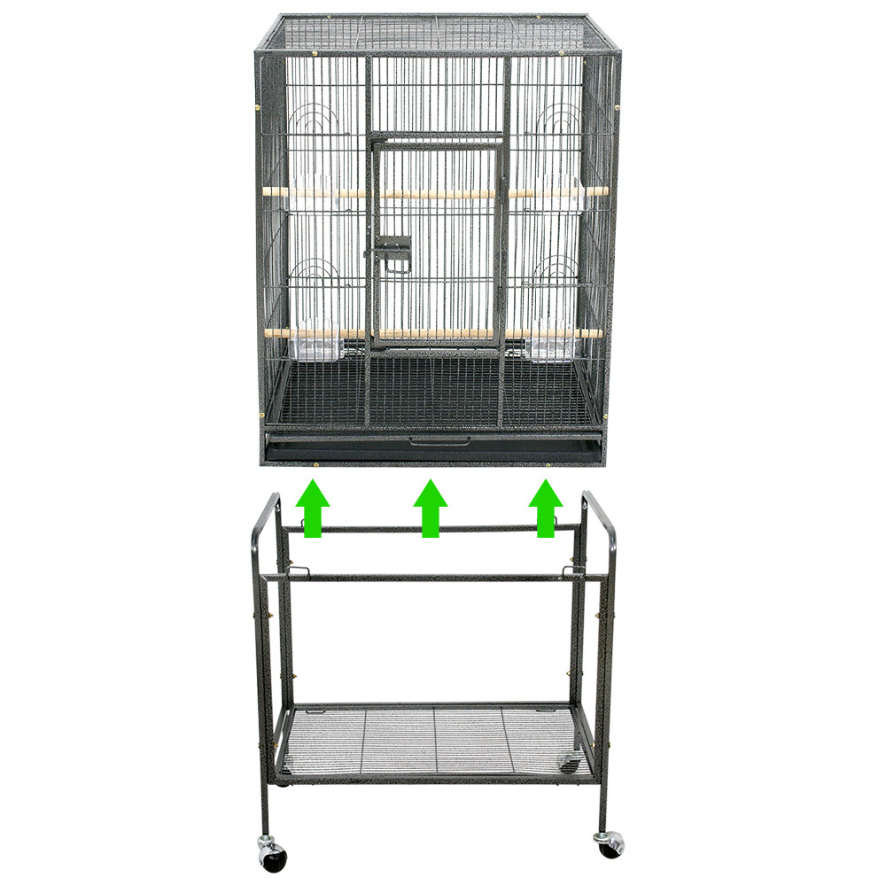 53 Inch Flight Bird Cage Large Wrought Iron Parrot Cage with