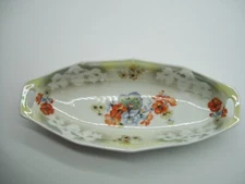 Vintage Celebrate Made In Germany Ceramic Floral Oval Dish Candy Relish Celery