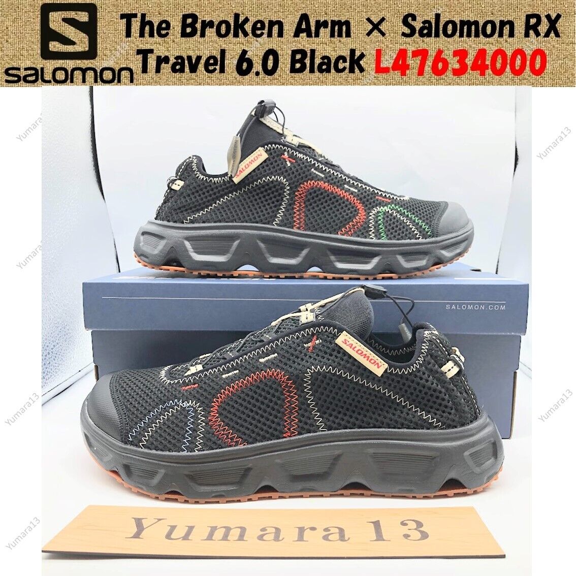 The Broken Arm × Salomon RX Travel 6.0 Black L47634000 Men's The Broken Arm × Salomon RX Travel 6.0 Black L47634000 Men's