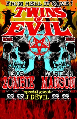 Marilyn Manson & Rob Zombie Twins Of Evil Tour Concert Poster | eBay