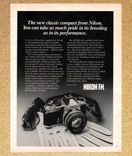 Nikon FM Camera SLR 50 mm Nikkor Lens Smaller - Magazine Print Ads Poster 1978