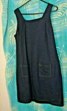 Soft Works Dress Size 10 Navy Blue  Sleeveless A Line Fit Flare Travel