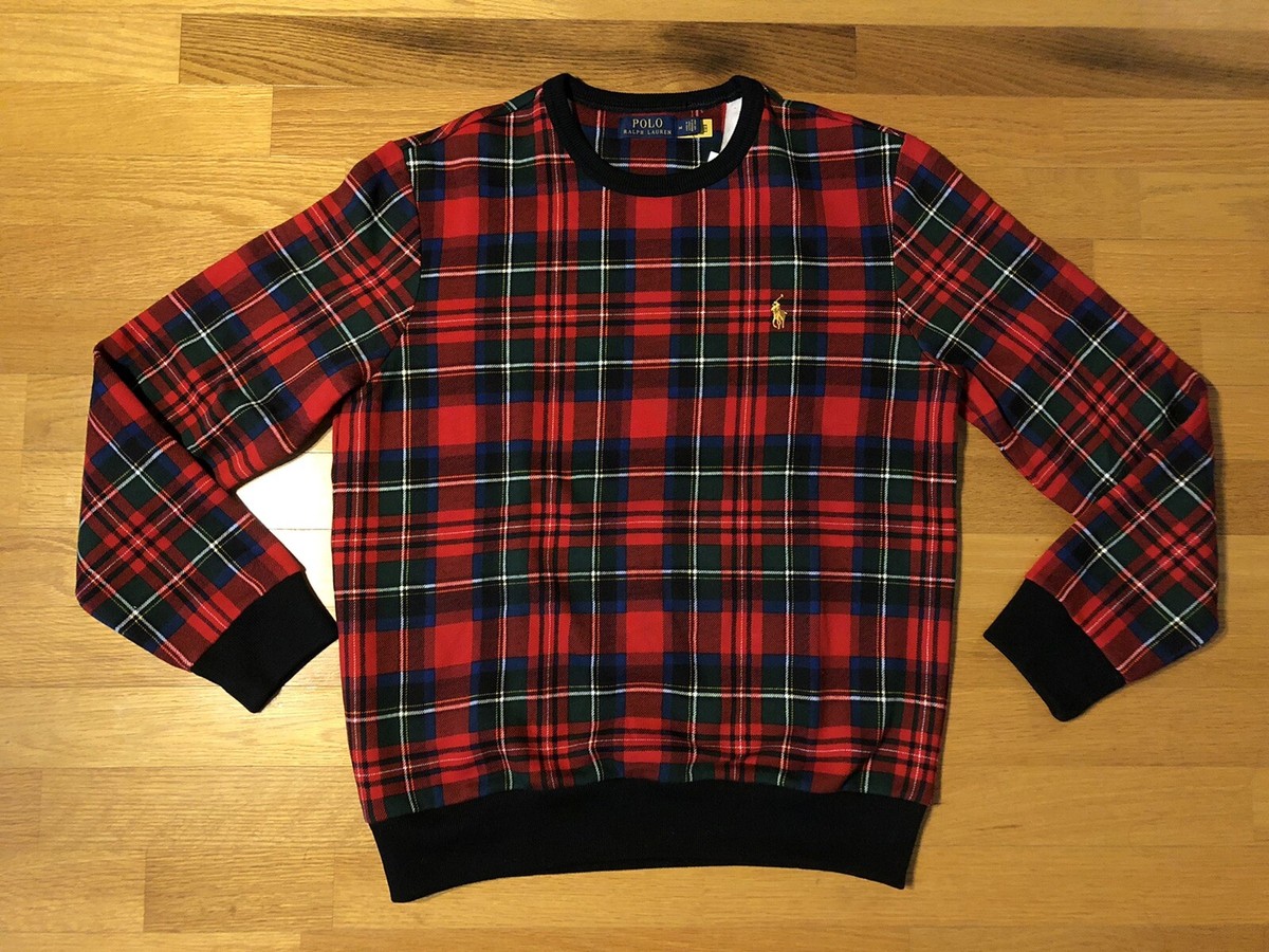 Polo Ralph Lauren チェック柄　マッキーノ　クルーザ New L Polo Ralph Lauren Tartan Buffalo Check Plaid Crewneck