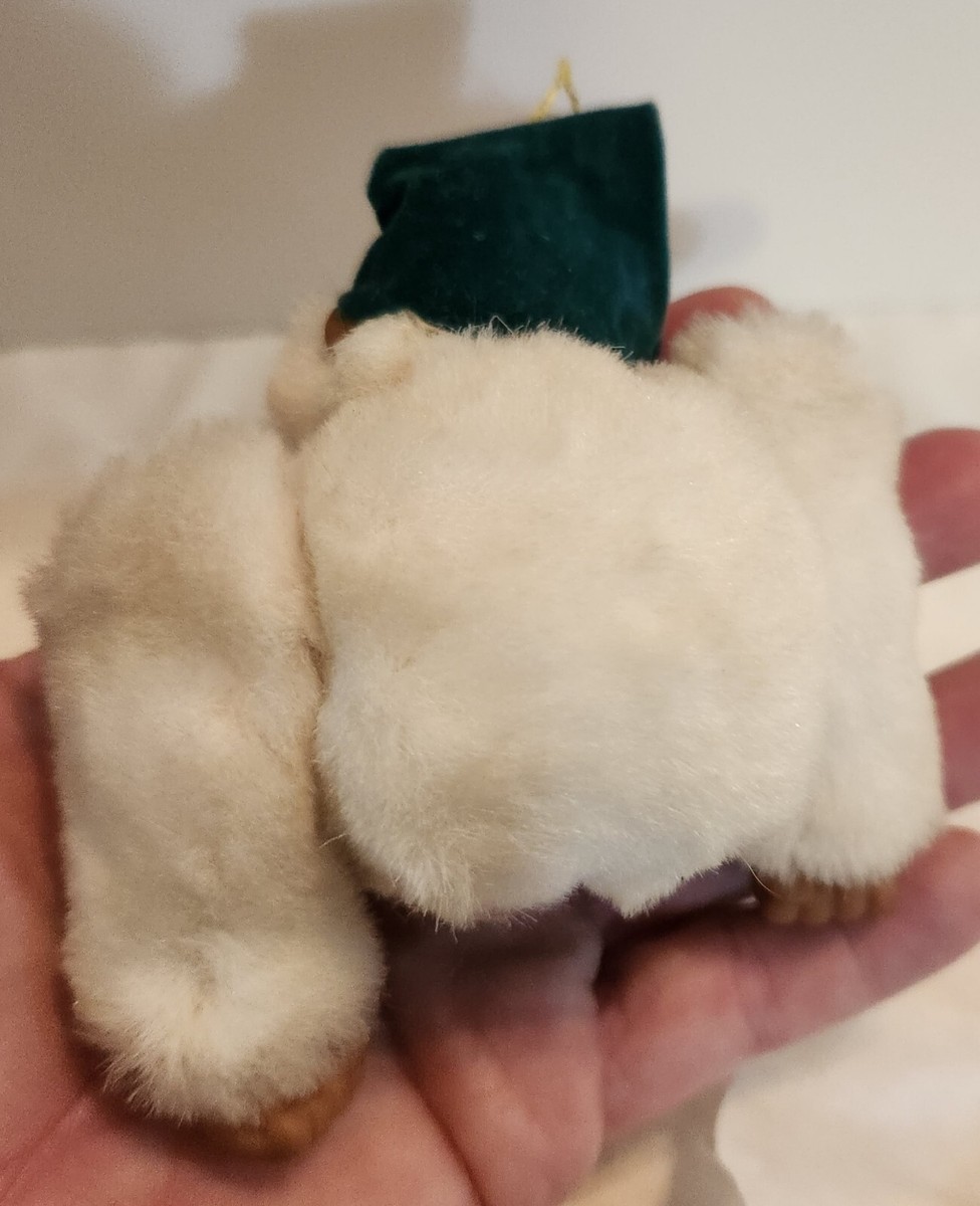 Vtg. 1979 Rodney the White Gorilla Plush Christmas Tree Ornament