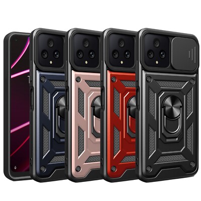for T-Mobile REVVL 6 6X 6 Pro 6X Pro with Slide Camera Cover Ring Holder Case