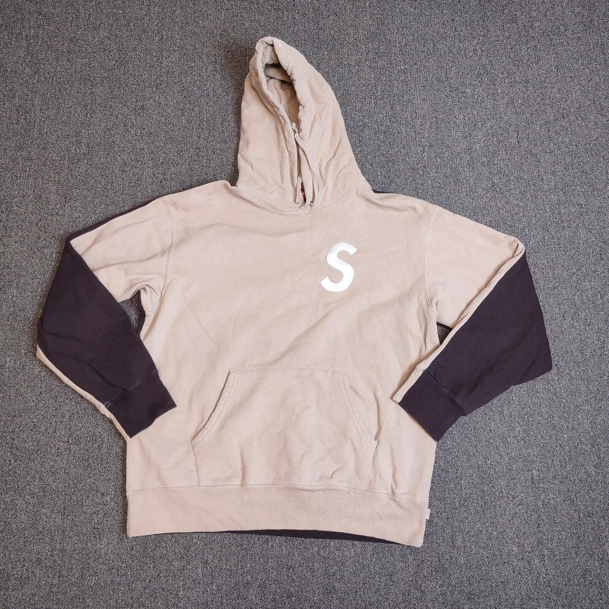 Supreme FW21 S Logo Split Pullover Hoodie Tan Beige Brown White