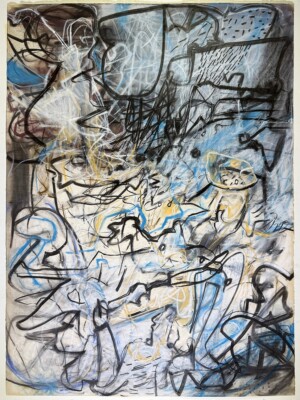 David Authier (American, 1937-1988) Geometric Abstract Mix Media Painting, 1974