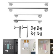 10Pcs Stainless Steel Bathroom Accessories,Wall-mounted Bathroom Towel Bar Sets