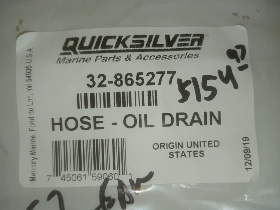 MERCRUISER OIL DRAIN HOSE 32865277 eBay