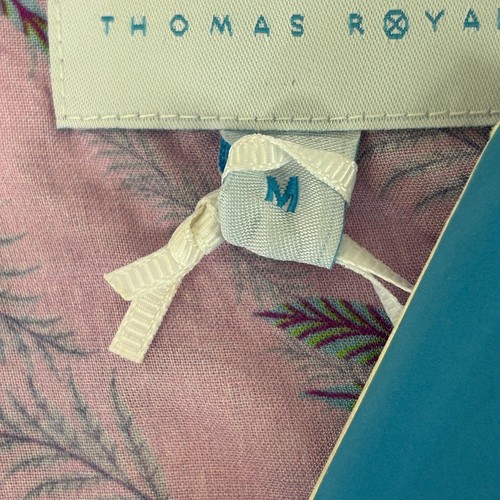 Camicia Thomas Royall con bottoni taglia M rosa Italia floreale modal manica corta nuova con etichetta - Foto 6 di 14