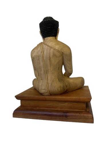 hand carved wooden buddha statue - Picture 7 of 7