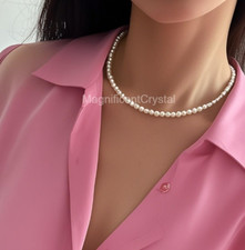 Nature White Rice Pearls Necklace Women Choker Healing Reiki Gift Mothers Day