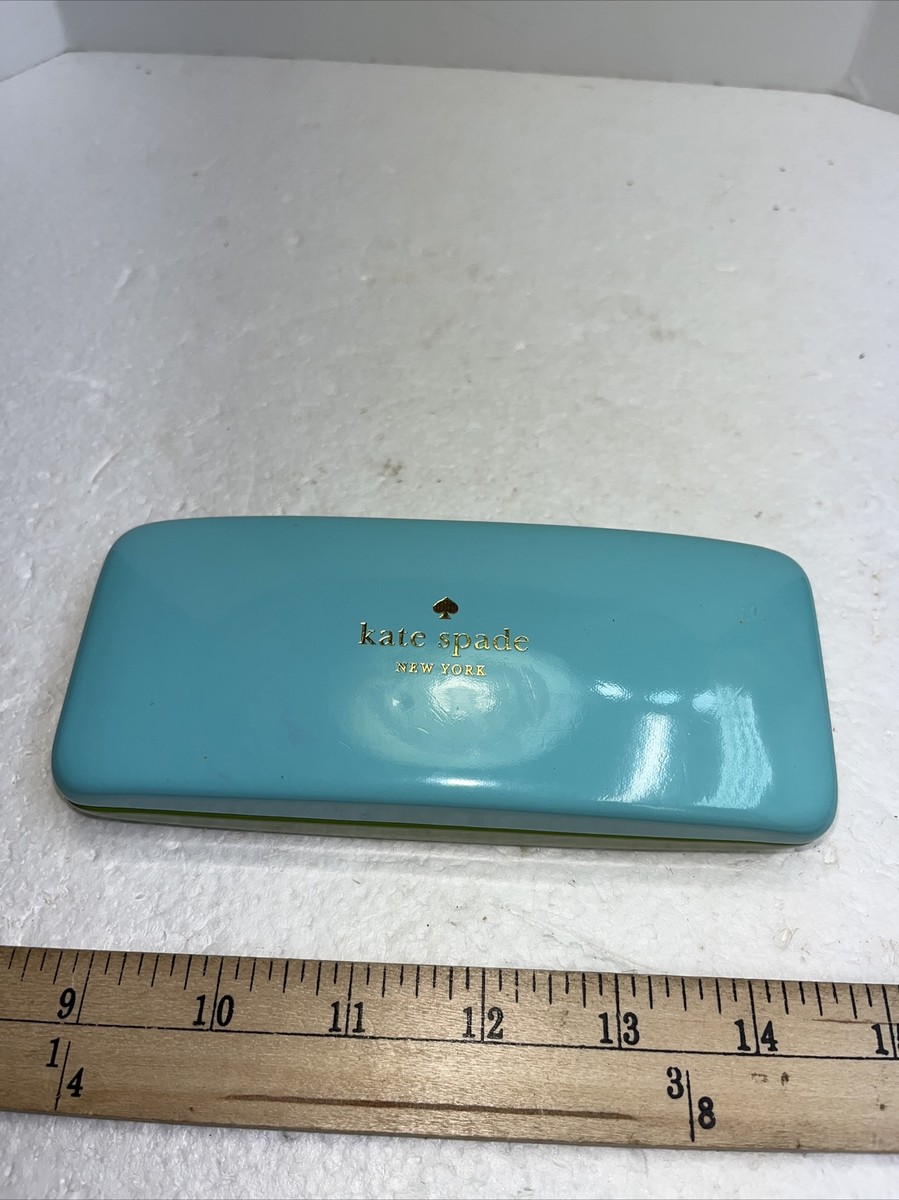 Kate Spade Blue Green Clamshell Eyeglasses Sunglasses Case New York Eye