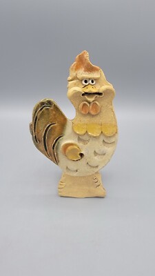 Vintage Hindt Art Pottery Ceramic Chicken Rooster Wall Hook Signed