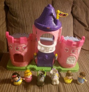 Fisher Price Little People Lil' Kingdom Palace PINK Princess Castle Horses Figs | eBay