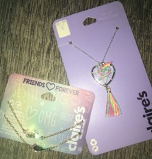 Claire s Unicorn Dream Catcher Necklace Rainbow Heart Bff Bracelet Jewelry Lot