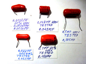 Vintage Sprague Orange Drop .0022uf 400v .022uf 400v .047uf 400v .1uf 400v