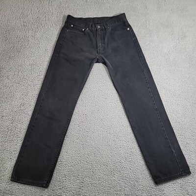 Levi's 505 Jeans Men's 31x29 Black Regular Fit Straight Leg Denim