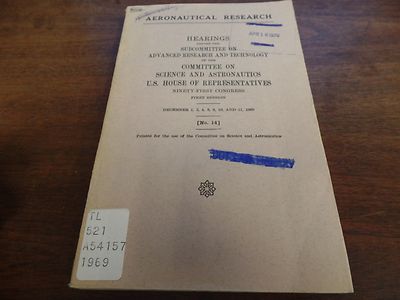 Aeronautical Research Hearings #14 1969 Ex-FAA Library 022916ame3 032326JENON2