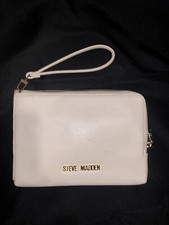 Steve Madden Ladies Clutch. White With Gold Colored Zipper And Hardware