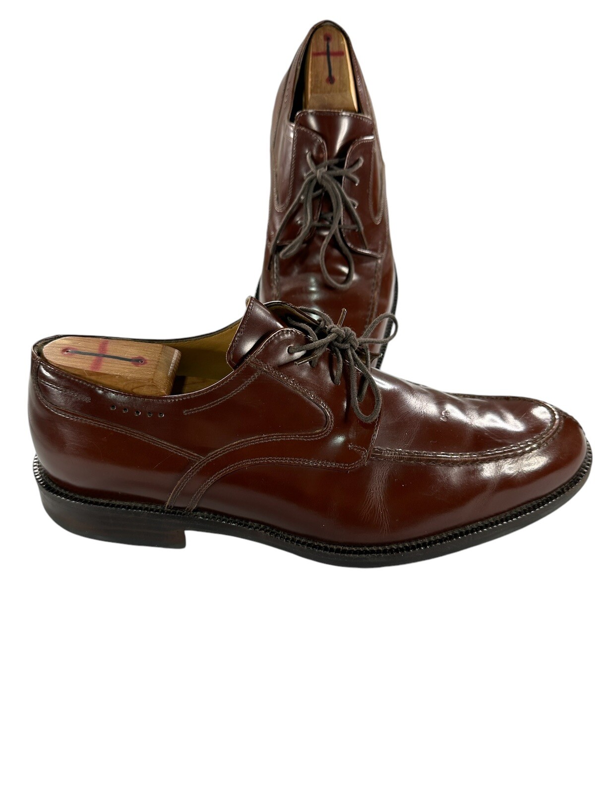 SAOLA Scarpe Johnston & Murphy Signature Series da uomo 10 5 M in pelle marrone punta divisa