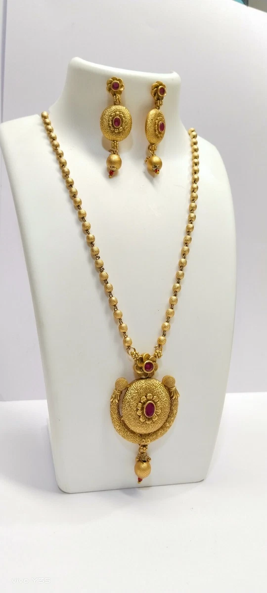 One gram gold plated shop necklace set