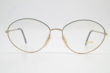 Vintage Glasses Zeiss F 6755 Gold Green Oval Eyeglass Frame