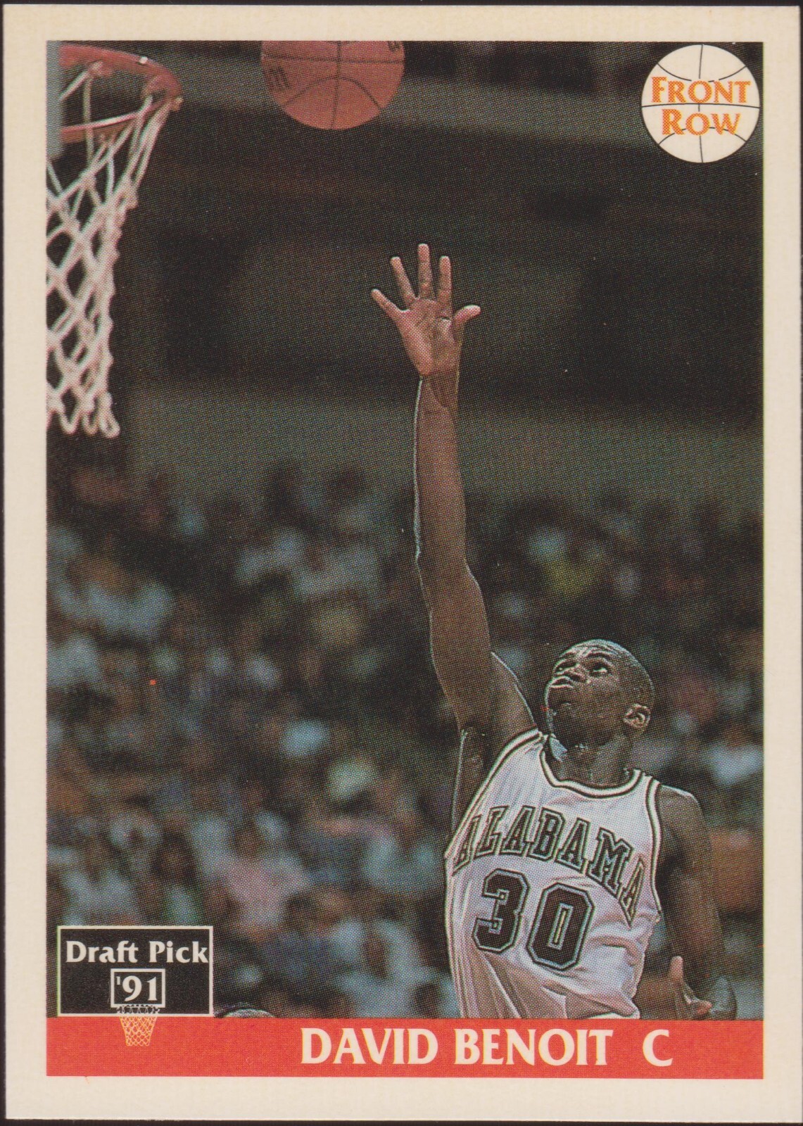 1991 Front Row Italian #66 David Benoit Draft Pick Basketball Card RC