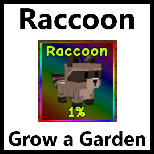 SALE Rainbow Raccoon ROBLOX Grow a Garden