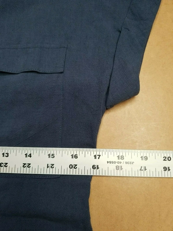 Exuberante Mameluco Mujer Pequeño Manga Corta con Bolsillos Lino Pantalones Cortos Botón Frontal Foto 3 de 4